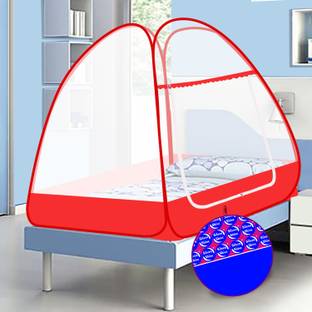 SILVER SHINE Polyester Adults Washable Extra Mosquito Protection SINGLE BED Foldable Washable Mosquito Net Mosquito Net