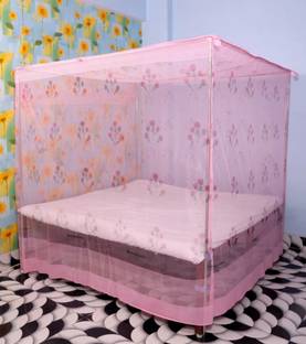 Mehon Craft Cotton Adults Washable Mosquito Net For Queen Size Bed Machardani PGON Polycotton Net (Size 6x7-ft) Mosquito Net