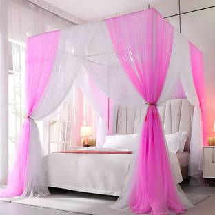 VVS Polyester Adults Washable Beautiful Lace Palace Double Layer Canopy Four door (6x6) Mosquito Net