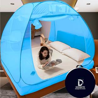didhiti Polyester Adults Washable BLUE mosquito net for single bed out mosquito net mosquito net racket machardan Mosquito Net