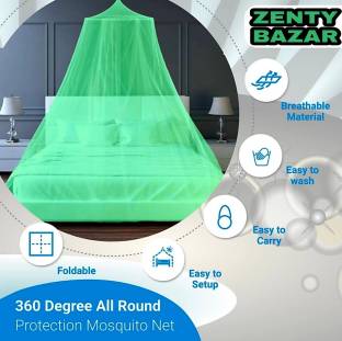BHB CREATION Polyester Adults Washable RK_Double Bed [Round] Mosquito Net 1///136 Mosquito Net