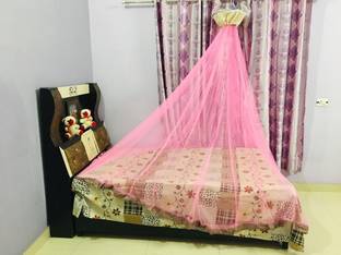 Radhekrishna Enterprises Polyester Adults Washable RK_Nylon Adults bed(Round) Mosquito Net-PINK BSMN493 Mosquito Net