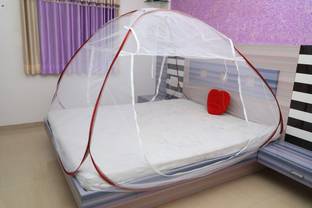 Amprar Polyester Adults Washable Mosquito Net, Polyester Foldable King Size Bed,Double Bed,Queen Size Bed with Free Mosquito Net