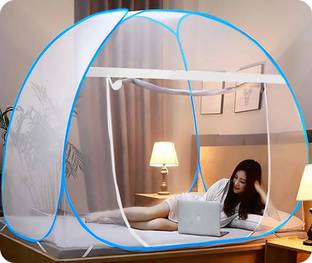 MOM SKIN SOLUTIONS Pro Large Foldable Net/Strong Premium 30gsm/Pvc Coated Steel/Corrosion Resistant Polyester Washable Adults Mosquito Net