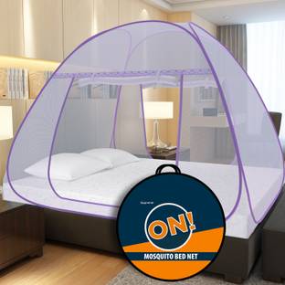 Supreme On Machardani for Double Bed (6.5 Feet x 6.5 Feet), King-Size Premium Polyester Washable Adults Mosquito Net