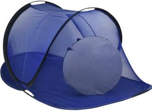 Gehloth Enterprises Polyester Adults Washable Blue Single Bed (L-6,5 ft, W-4ft), Maharani Net, Big Zipper Mosquito Net