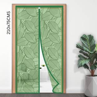 टर्टलग्रिप Door Mosquito Net with Full Frame Main Doors, Green Leaf Design पॉलिएस्टर के लिए बनाया गया मॉस्कीटो नेट