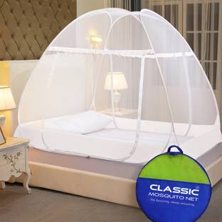 Classic Mosquito Net Foldable Premium,Double & King Size Bed(200*200*145 CM) Polyester Washable Adults Mosquito Net