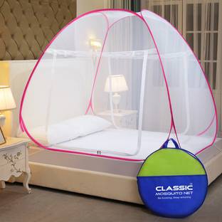 Classic Mosquito Net Polyester Adults Washable Foldable for Double Bed & Queen Size Bed -(200*170*H140 CM) Mosquito Net