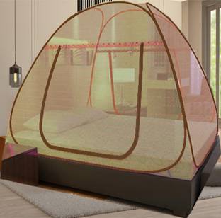 KHANJAN FASHION HUB Polyester Adults Washable YELLOW machhardani double bed 6x6 cotton mosquito net cotton machardani net Mosquito Net