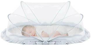 SafeMyles Nylon Infants Baby Folding Crib Mosquito Net Grey Crib net Big Size Mosquito Net