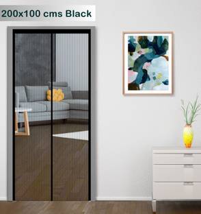 Classic Mosquito Net Polyester Adults Washable (200*100 cm)Magnetic Screen Curtain Patio Door mesh Self-Closing with Full Frame self adesive Hook&Loop Mosquito Net
