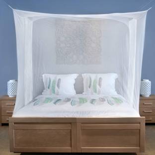 Neruti Enterprise Polyester Adults Washable Double bed(6 by 6.5 feet) Square Mosquito Net