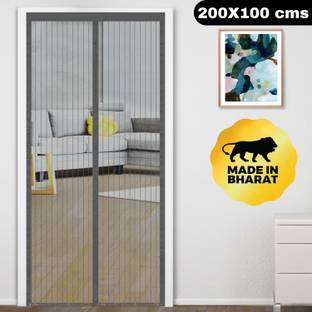 Classic Mosquito Net Polyester Adults Washable (200x100)For Door Net With Self-Closing with full-frame self adhesive Hook Mosquito Net