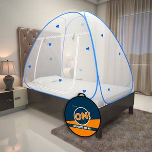 Supreme On Premium 6.5 Feet x 4 Feet Single Bed Machardani With Heart, Single Bed Polyester Washable Adults Mosquito Net