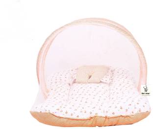 BULI-WEAR Buli wear Super Soft, Cotton Baby Mattress with Net - Bedding Set (0-6 Months ,Orange Dil) standard crib