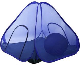 Gehloth Enterprises Polyester Adults Washable Mosquito net for Double bed ,attached base (Size 7 X7 Feet),Both side Gate Mosquito Net