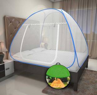 MOSCO CARE Foldable Mosquito Net Flexible for Double Bed,King Size Bed, Queen Size Bed Polyester Washable Adults Mosquito Net