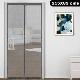 Classic Mosquito Net Fibre Adults Washable Net For Door With Magnet Self-Closing with full frame self Adhesive Hook Mosquito Net