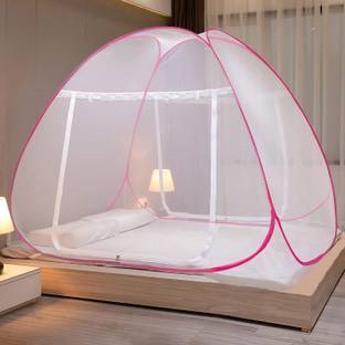 Evafly Polyester Adults Washable suitable for (LBH-200x200x145) Foldable for Double Bed & king Size bed Mosquito Net
