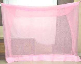 ANS Ans Mosquito Net 5x6.5 Ft Semi Double Bed Pink nylon Washable Adults Mosquito Net