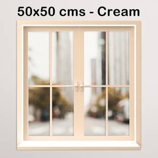 Classic Mosquito Net Pre Stiched Window net for Mosquito Protection (50 cm X 50 cm) Fibre Washable Adults Mosquito Net