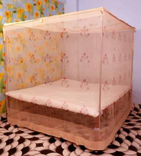 MEHON ENTERPRISE Mosquito Net For Double Bed Machardani PGON Polycotton Net (Size 6x7-ft) Cotton Washable Adults Mosquito Net