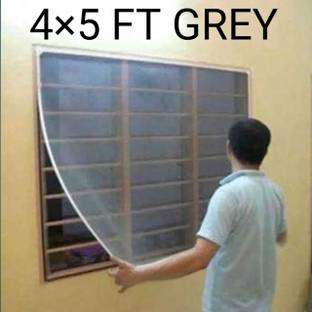 lkg enterprises Polyester Adults Washable LKG 4*5 GREY WIN NET Mosquito Net