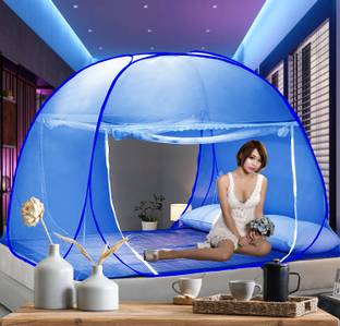 didhiti Polyester Adults Washable ROYAL BLUE-GLL mosquito net 8 x 8 machardani double bed mosquito net tent for b Mosquito Net
