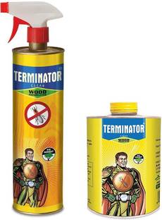 Terminator Termite Killer Wood Protector 500ml Spray + 250ml Refill + Masking Tape - 3 Pcs
