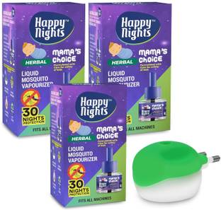 SHADOW HAPPYNIGHTS Lemon-Eucalyptus Oil Based Mosquito Repellent Liquid Vaporizer with Machine Mosquito Vaporiser