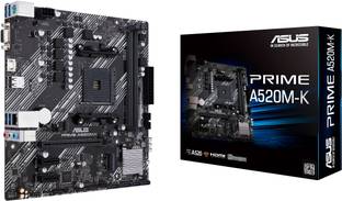 ASUS PRIME-A520M-K AM4Socket Micro-ATX AMD A520 Chipset DDR4 Motherboard for Desktop
