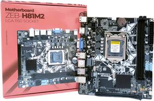 ZEBRONICS ZEB-H81M2 LGA 1150Socket Micro-ATX Intel H81 Express Chipset DDR3 Motherboard for Desktop
