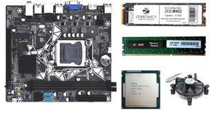 ZEBRONICS H81M2+512GB NVME SSD + 8GB starlite DDR3 RAM with CORE i5 4TH GEN CPU Comboset LGA 1150Socket ATX Intel H81 Express Chipset DDR3 Motherboard for Desktop