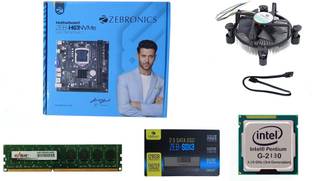 ZEBRONICS H61+128GB SATA SSD+4GB starlite DDR3 RAM with PENTIUM DUALCORE CPU Combo LGA 1155Socket ATX Intel H61 Express  Chipset DDR3 Motherboard for Desktop