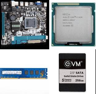 Dtech Lapcare H61 Core i5 3470 8GB DDR3 256GB SSD LGA 1155Socket Mini-ATX Intel H61 Express  Chipset DDR3 Motherboard for Desktop