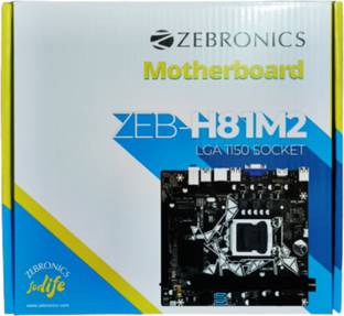 ZEBRONICS ZEB-H81M2 with PCIE M.2 / NVMe Slot LGA 1150Socket Micro-ATX Intel H81 Express Chipset DDR3 Motherboard for Desktop, Workstation