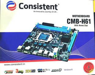 consistents CONSISTENT H61,WITH NVMe slot LGA 1155Socket ATX Intel H61 Express  Chipset DDR3 Motherboard for Workstation, Desktop