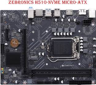ZEBRONICS H510-NVMe Supports Intel |i3/i5/i7/Celeron/Pentium| 10th & 11th Generation| LGA 1200Socket Micro-ATX Intel H510 Chipset DDR4 Motherboard for Desktop
