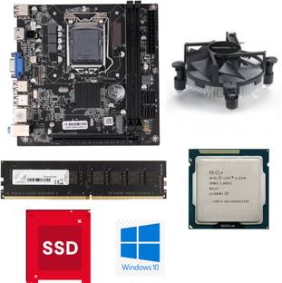 JAINX H61-i3-4GB-PFAN-128GB-SSD-COMBO LGA 1155Socket ATX Intel H61 Express Chipset DDR3 Motherboard for Desktop