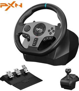 PXN V9 Adjustable Racing Steering Wheel With Clutch and Gear Shifter  Motion Controller