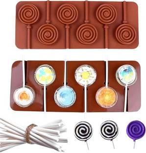 Husaini Mart Silicone Fondant & Gum paste Mould HUSAINI MART | 1 Pack Candy Lollipop Baking Mold Set Lollipop Chocolate Silicone Molds Silicone Club Mold Reusable DIY Candy Chocolate Suction Molds Hard Candy Chocolate 25Pcs Reusable Sticks