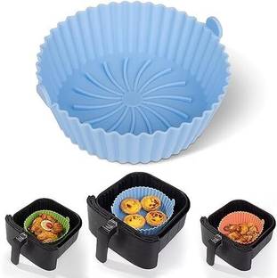 SMONI Air Fryer Silicone Round Shape Liners Basket Reusable Baking Tray Air Fryer
