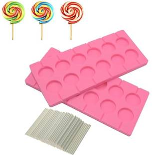 Husaini Mart Silicone Chocolate Mould Skytail 12 Cavity Lollipop Silicone Mould with 20 Sticks for Hard Candy Jelly Chocolate Cake Pops Ice Cream Ice Cubes Gummy Cookie DIY Handmade Snacks Dessert Party Birthday Sweet Treats Baking Mold