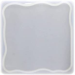 Daggeron Silicone Fondant & Gum paste Mould 4" Square Zig Zag Cut Sides 5MM Deep Tea Coaster Molds for Epoxy Resin Silicone Moulds for Resin, Silicone Epoxy Casting Mold, Resin Casting for Making Coasters, DIY Resin Artwork (Pack of 1)