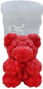 Husaini Mart Silicone Fondant & Gum paste Mould HUSAINI MART | MINI Rose Bear Candle Making Molds,3D teddy bear mold for handmade soaps,Silicone Epoxy Resin Mould,Ornament for DIY Wax Candle Art Craft Cake Chocolate Home Decor Mother’s Day Gift Birthday Gift