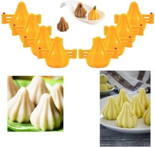 MARHABA TRADERS Silicone Chocolate Mould LEGACYCART Plastic Sacha modak Mould modak Maker Set of 8 modaks mithai Chocolate Mould fold Plastic Mould Modak Mould with Key, Modak Filling Sancha, Food Grade Plastic Modak Maker Press