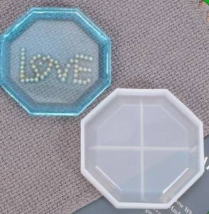 Ditya Crafts Silicone Fondant & Gum paste Mould Hexagon Coaster Silicone Mold Resin Epoxy Jesmonite Work with Wall Casting Mould - 4 inch
