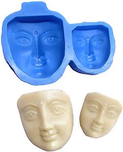 CraftialCurve Silicone Fondant & Gum paste Mould DURGA FACES
