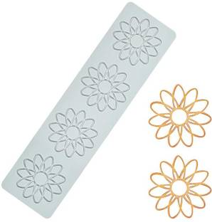 BAKEMO Silicone Cake Mould Silicone Lace Mould for Cake Decorating Molds Shapes Border Decoration, Fondant Impression Mat for Chocolate Sugar Sugarcraft Candy Cupcake Baking Embossing